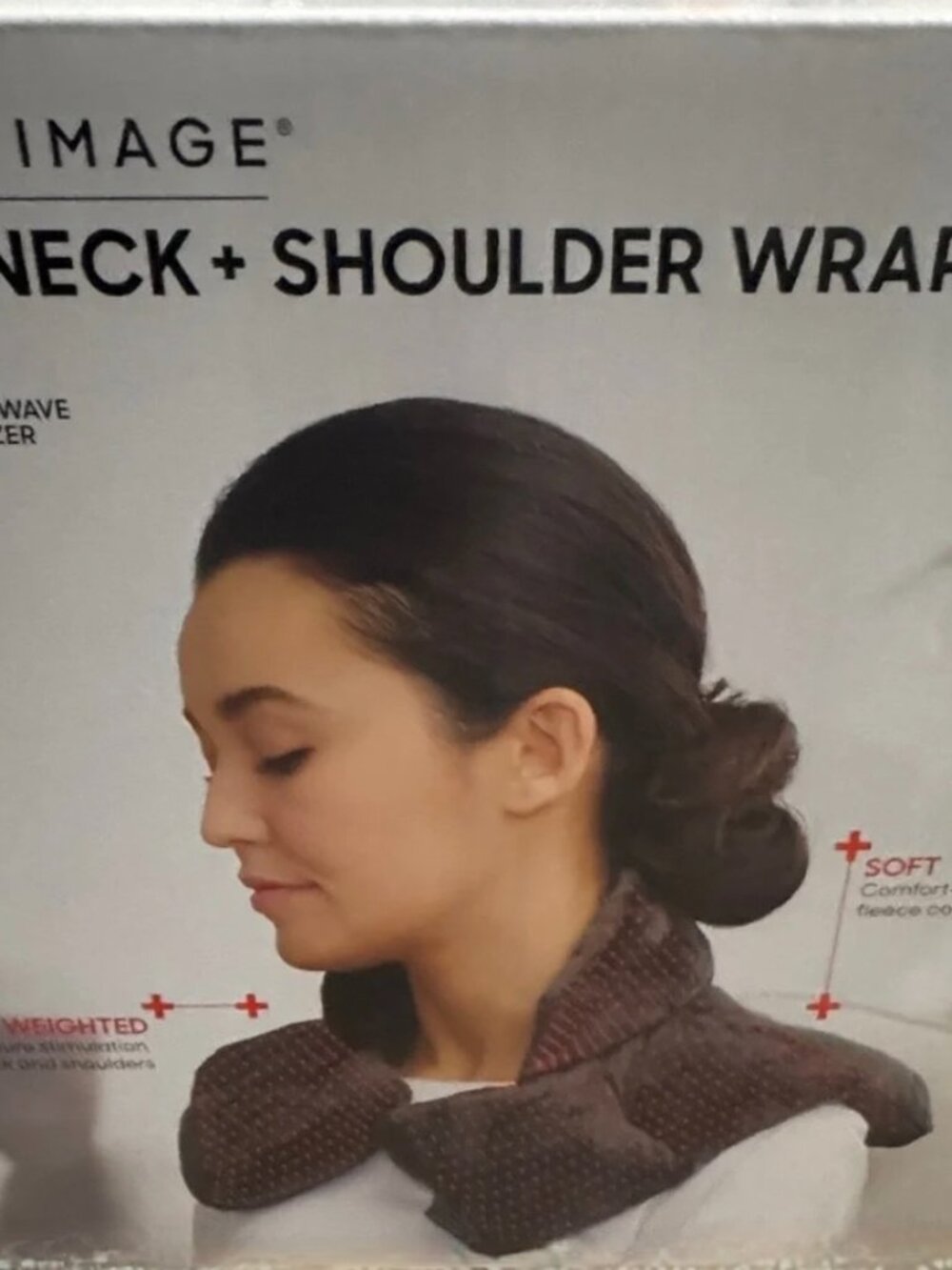 Sharper Image Brown Textured Heated Neck & Shoulder Wrap